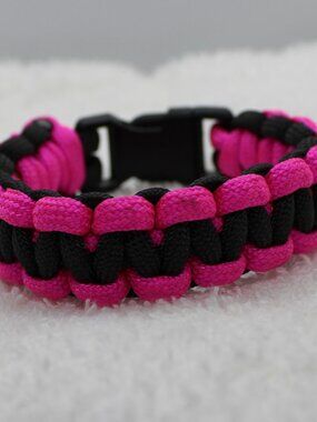 Handmade Pink & Black Paracord Bracelet